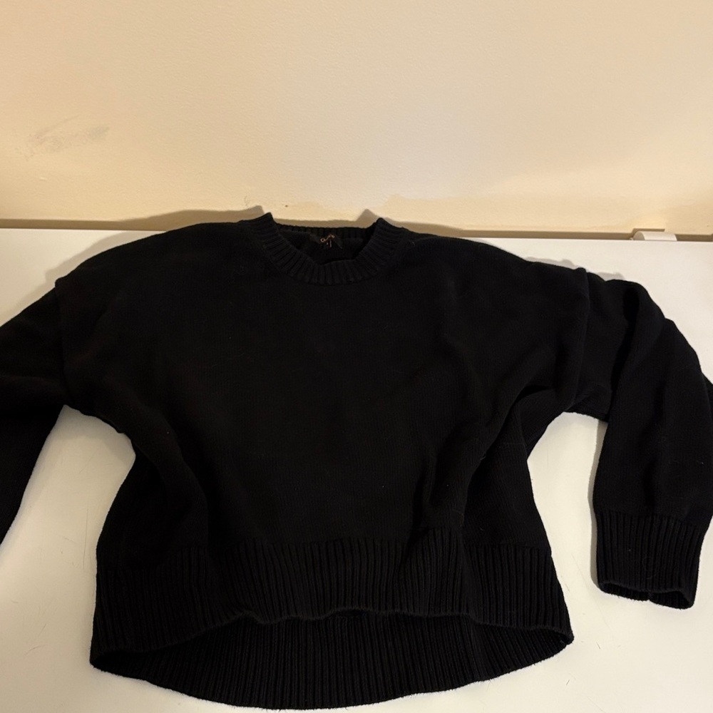Quince oversized Black Sweater 100% cotton HeavyweightFisherman p2p 25”
